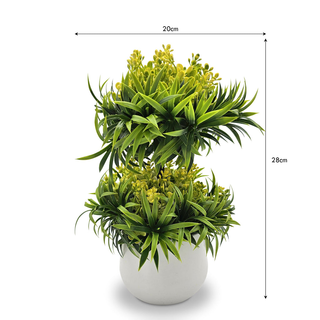 Lifelike Mini Artificial Bonsai Plant Tree for Indoor Outdoor Home Decor, 2 Pack