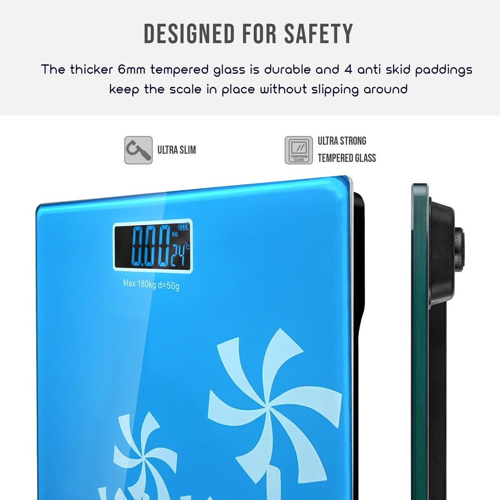 Accurate Digital Printed Glass Bathroom Scale for Stylish Weight Tracking