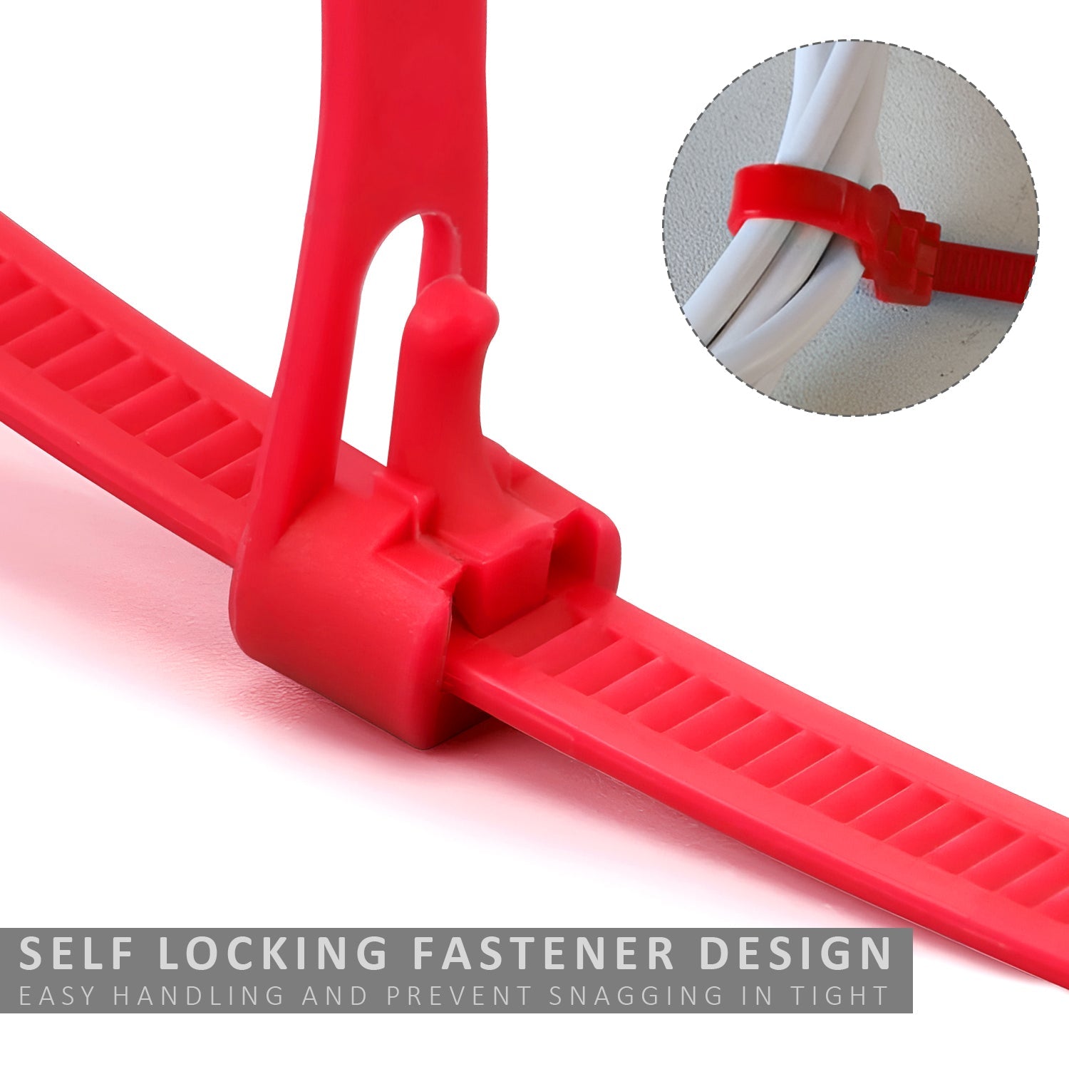 Heavy Duty Releasable Reusable Nylon Cable Zip Ties for Wire Management