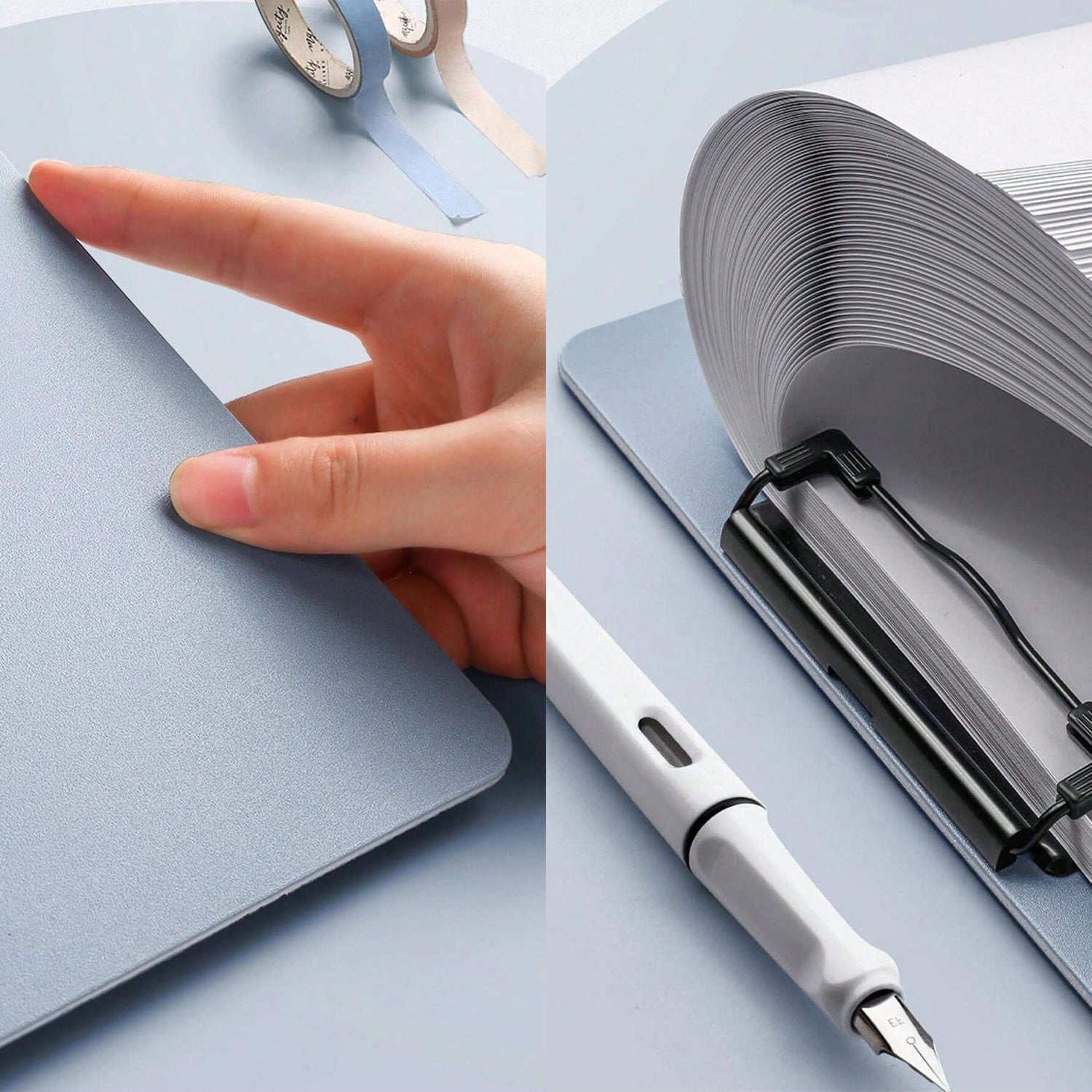 3-Pack Foldable A4 Clear Plastic Clipboard, Metal Clip Writing Pad