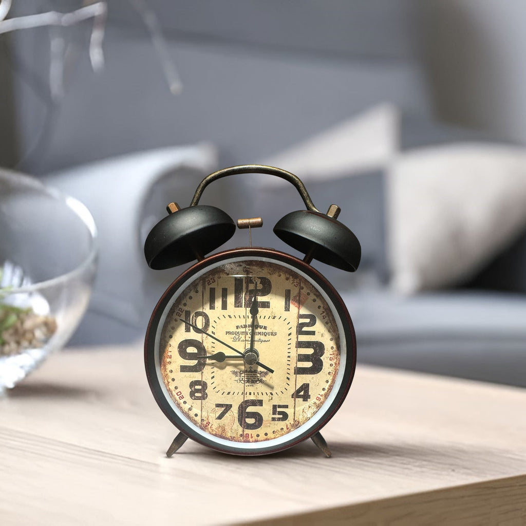 Twin Bell Alarm Clock Retro Battery Operated Bedside Clock-5553