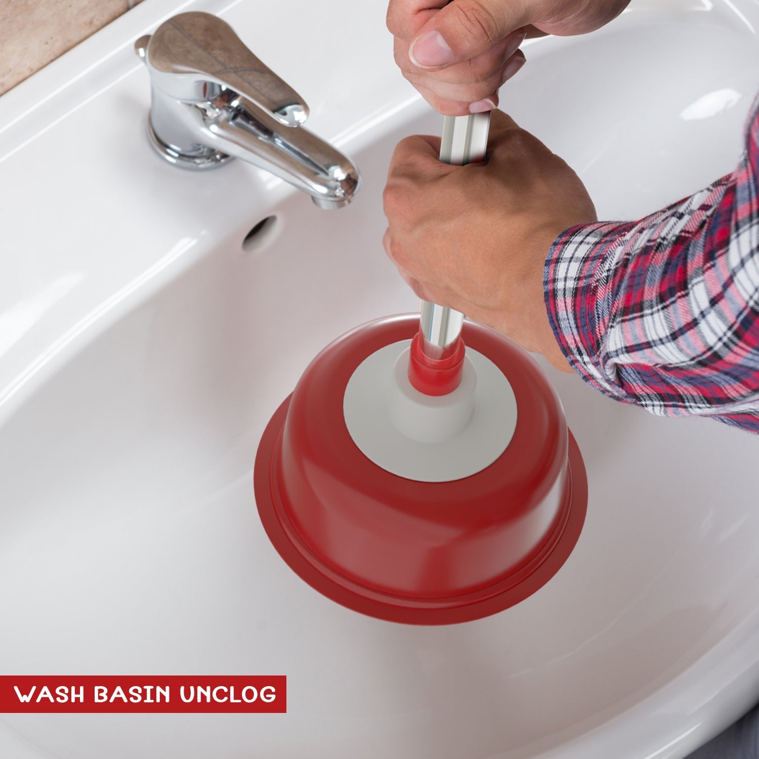Heavy Duty Vacuum Rubber Toilet Plunger with Ergonomic Durable Handle