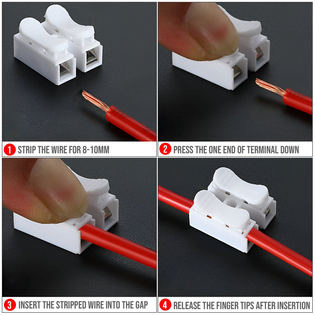 Self Locking Quick Splice Wire Terminals Easy Electrical Connectors ~ 5644
