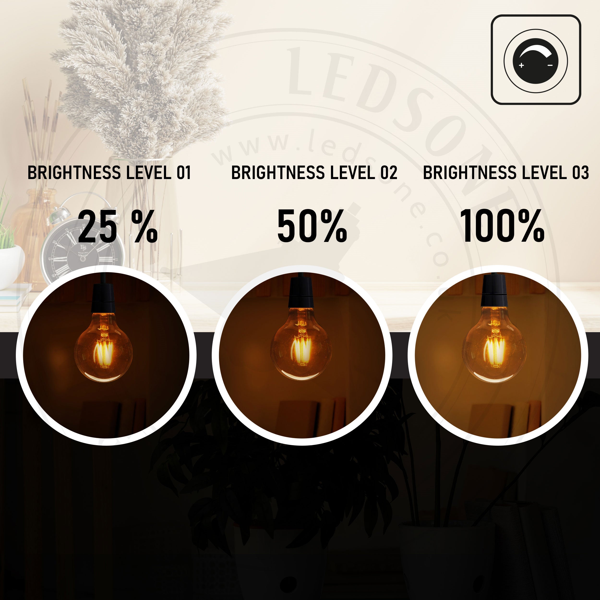 G95 LED Filament Vintage Bulb, 4W B22 Edison Globe, Warm White Dimmable