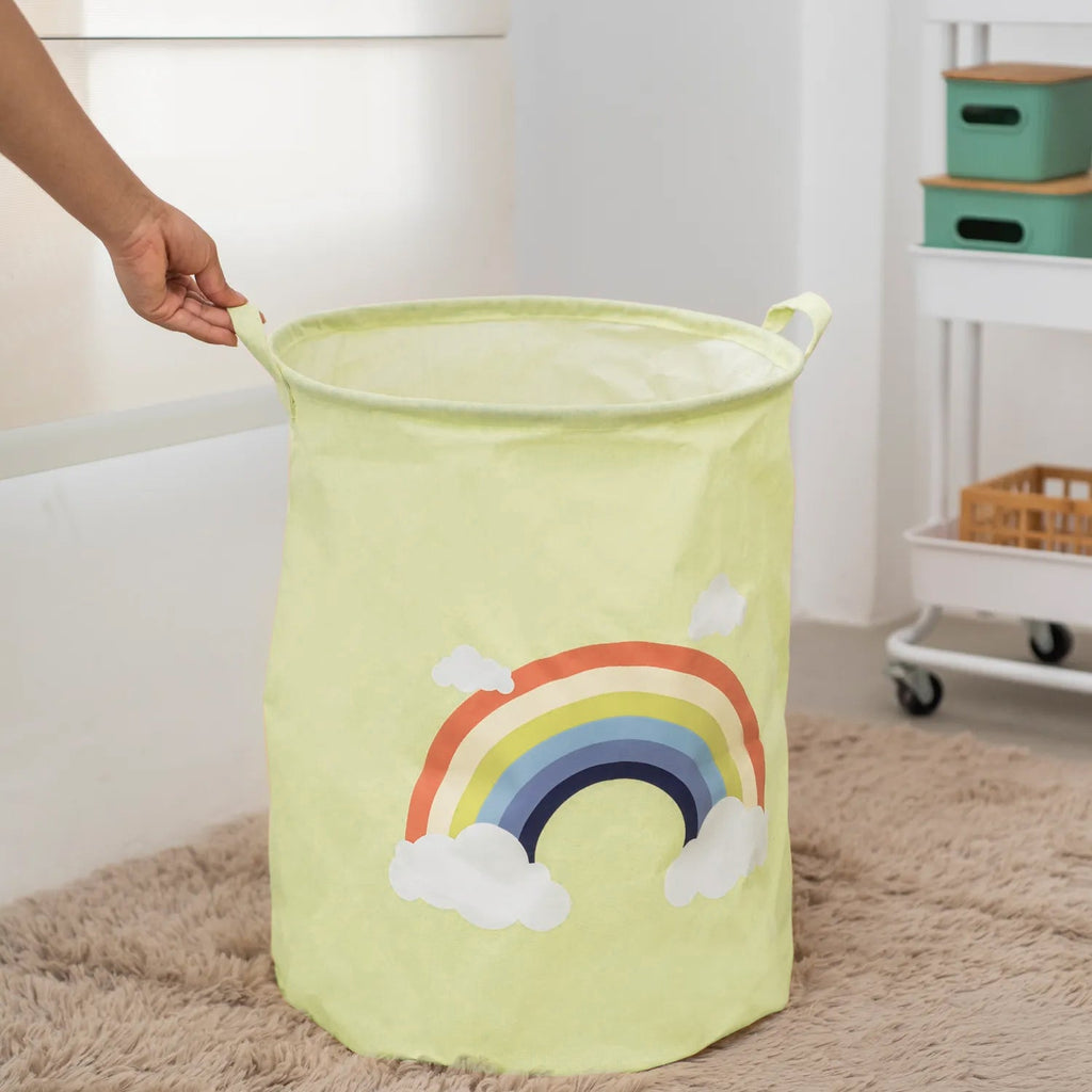 2-Pack Kids' Collapsible Cotton Laundry Hamper, Waterproof Storage Basket, Foldable