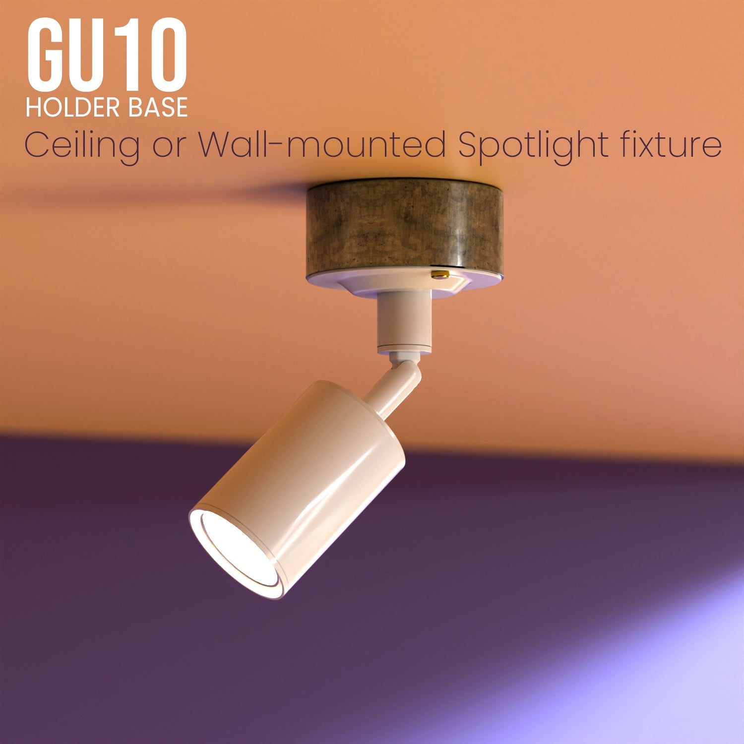 Adjustable Metal GU10 Wall Spotlight for 20mm Conduit System Industrial Lighting