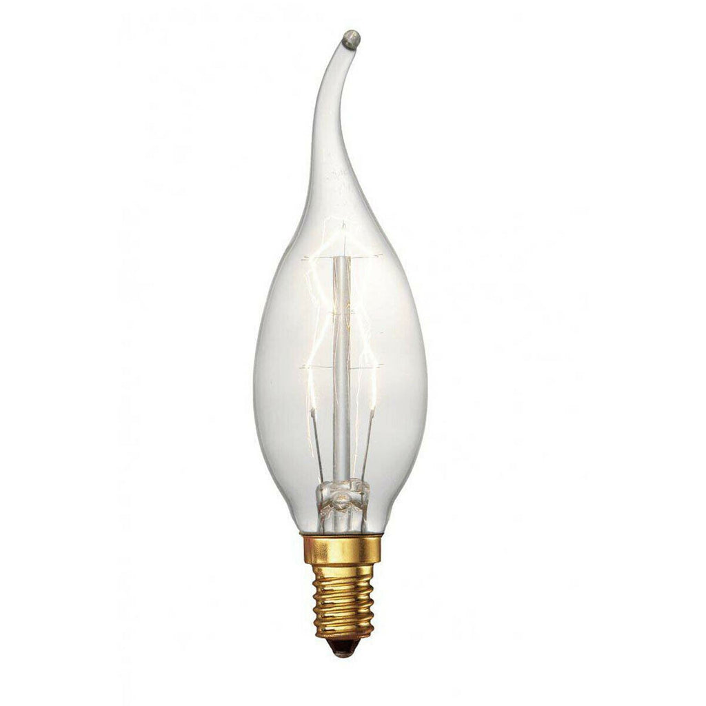 Retro Edison C35 Candle Bulb: 60W E14 Dimmable Warm White Filament Lamp