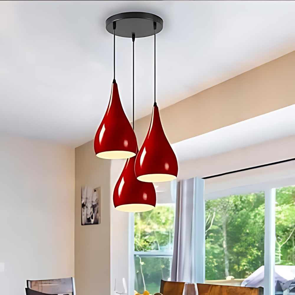 Modern 3 Way Multi Teardrop Ceiling Pendant Light Adjustable Shades