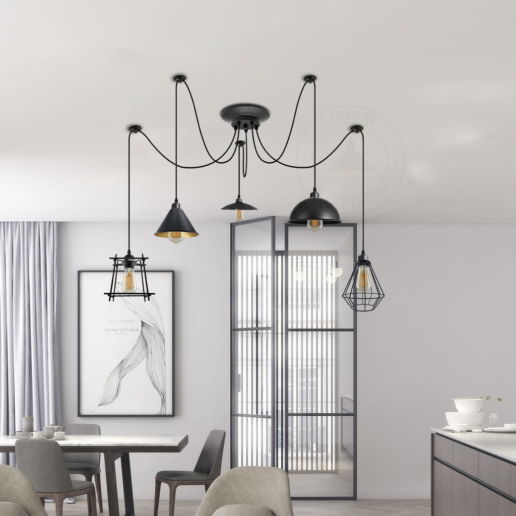 Adjustable Height Metal Cage Pendant Light ~6299