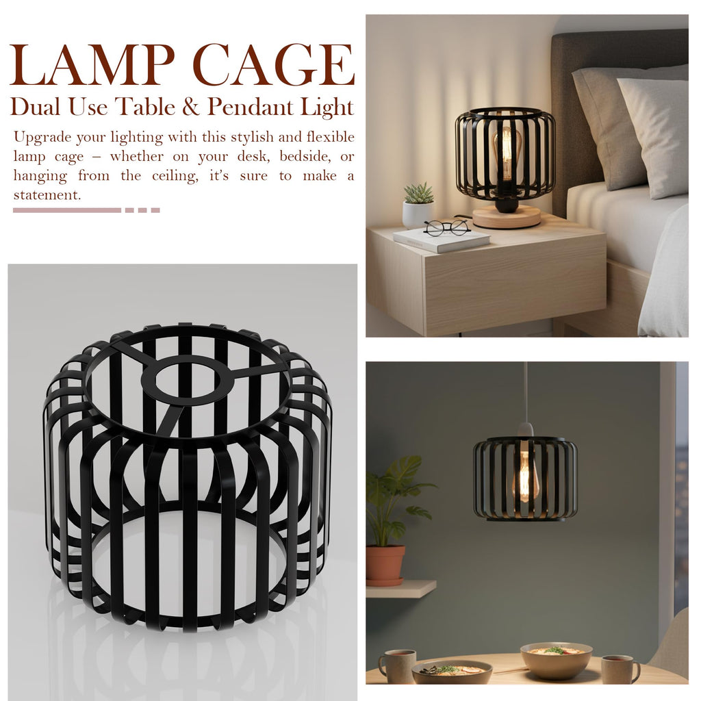 2-Pack Modern Industrial Metal Cage Ceiling Light Shades E27 Fitting