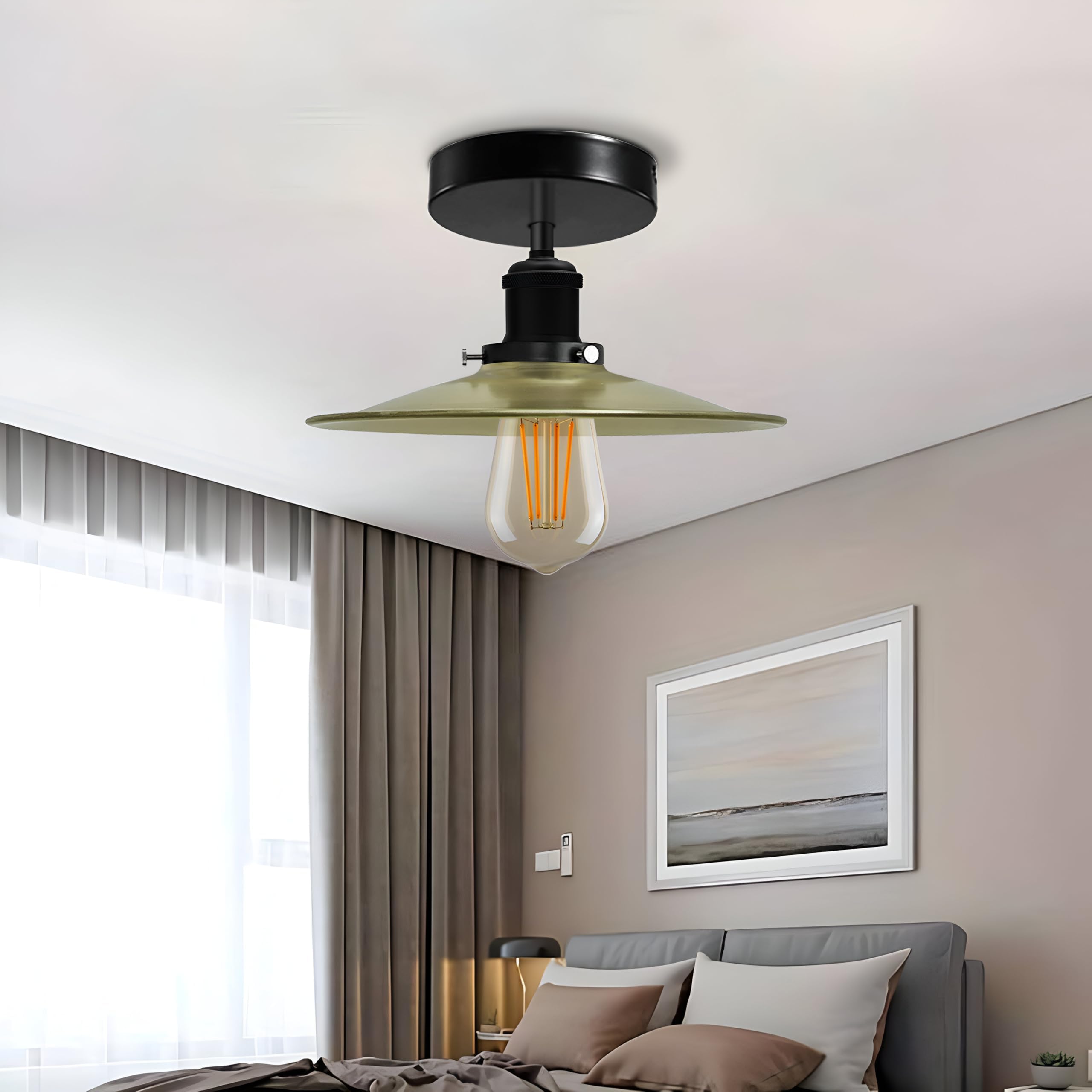 Modern Semi-Flush Mount Industrial Ceiling Light - 6267