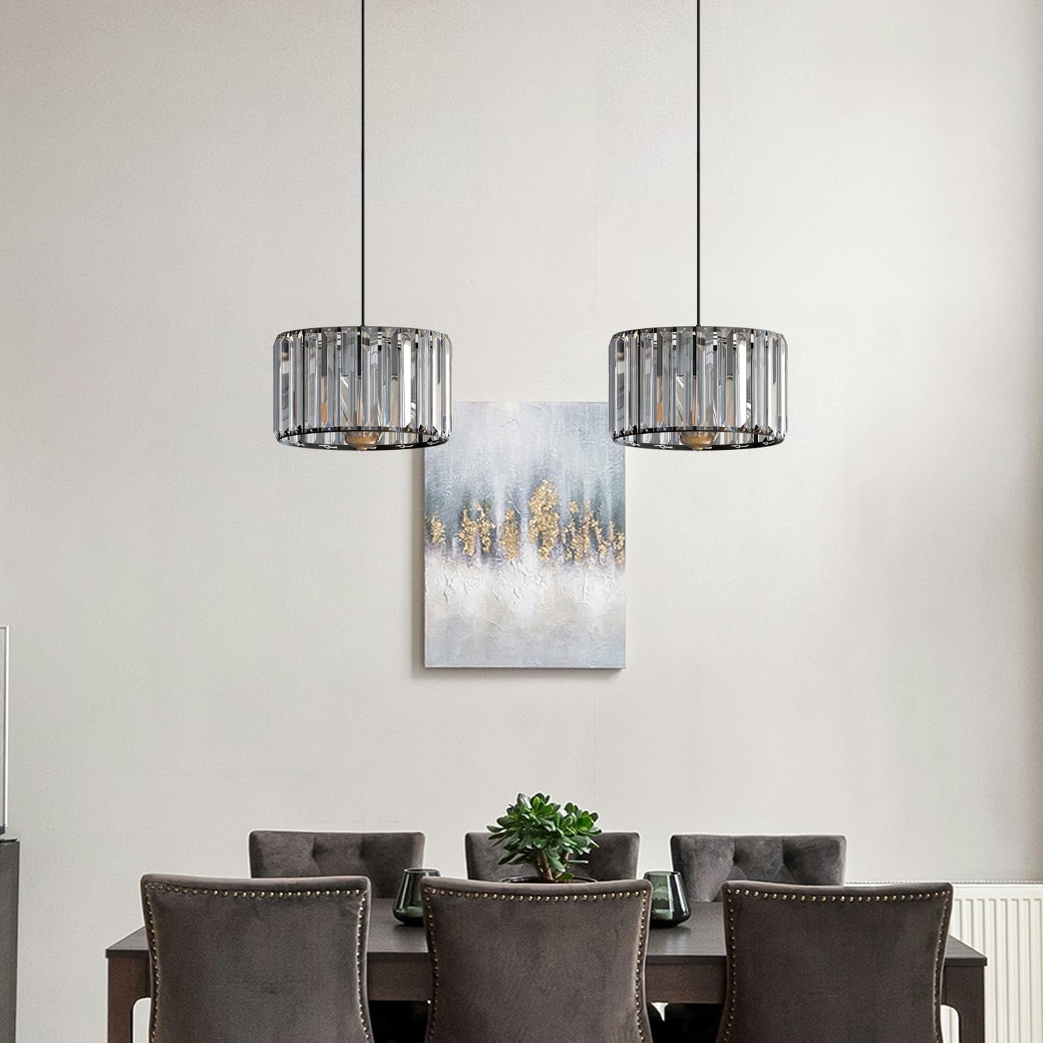 Elegant Crystal Glass Drum Ceiling Lamp Shade - Modern Flush Mount Light Fixture