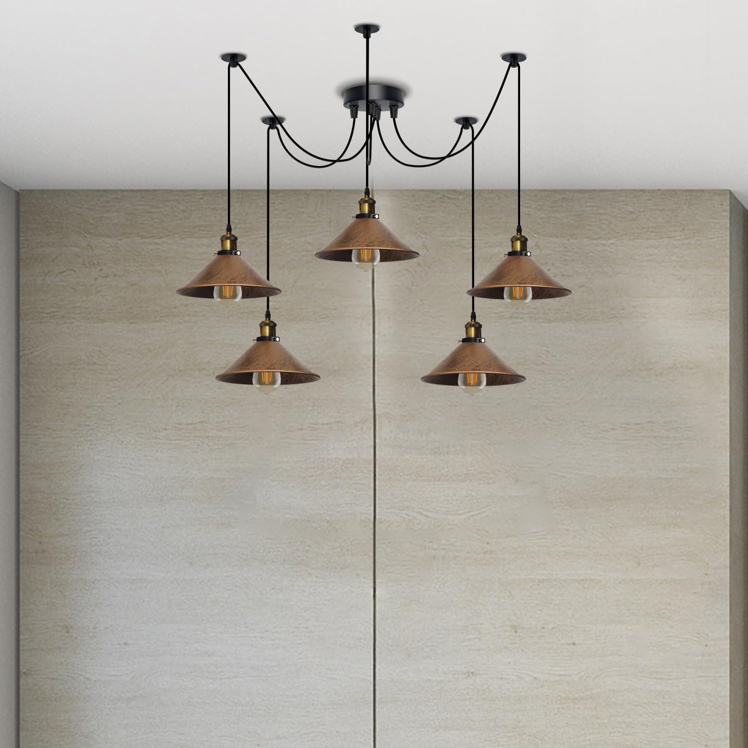 5 Arm 195cm Spider Pendant Lights E27 ~6149