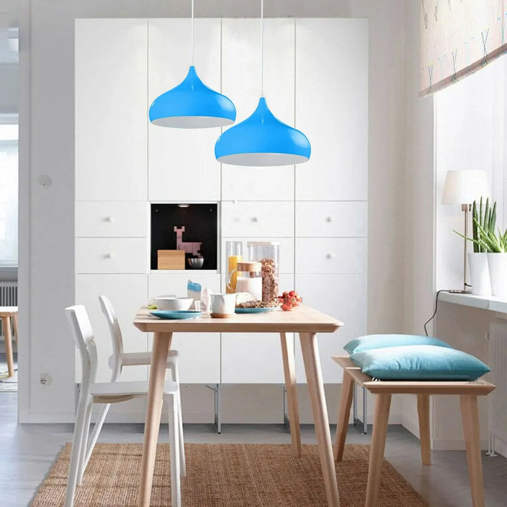 Industrial Vintage Metal Dome Pendant Light Fixture, Dimmable E27 Base Ceiling Lamp
