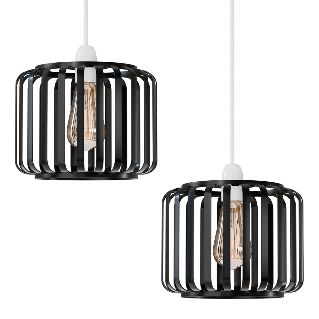 2-Pack Modern Industrial Metal Cage Ceiling Light Shades E27 Fitting