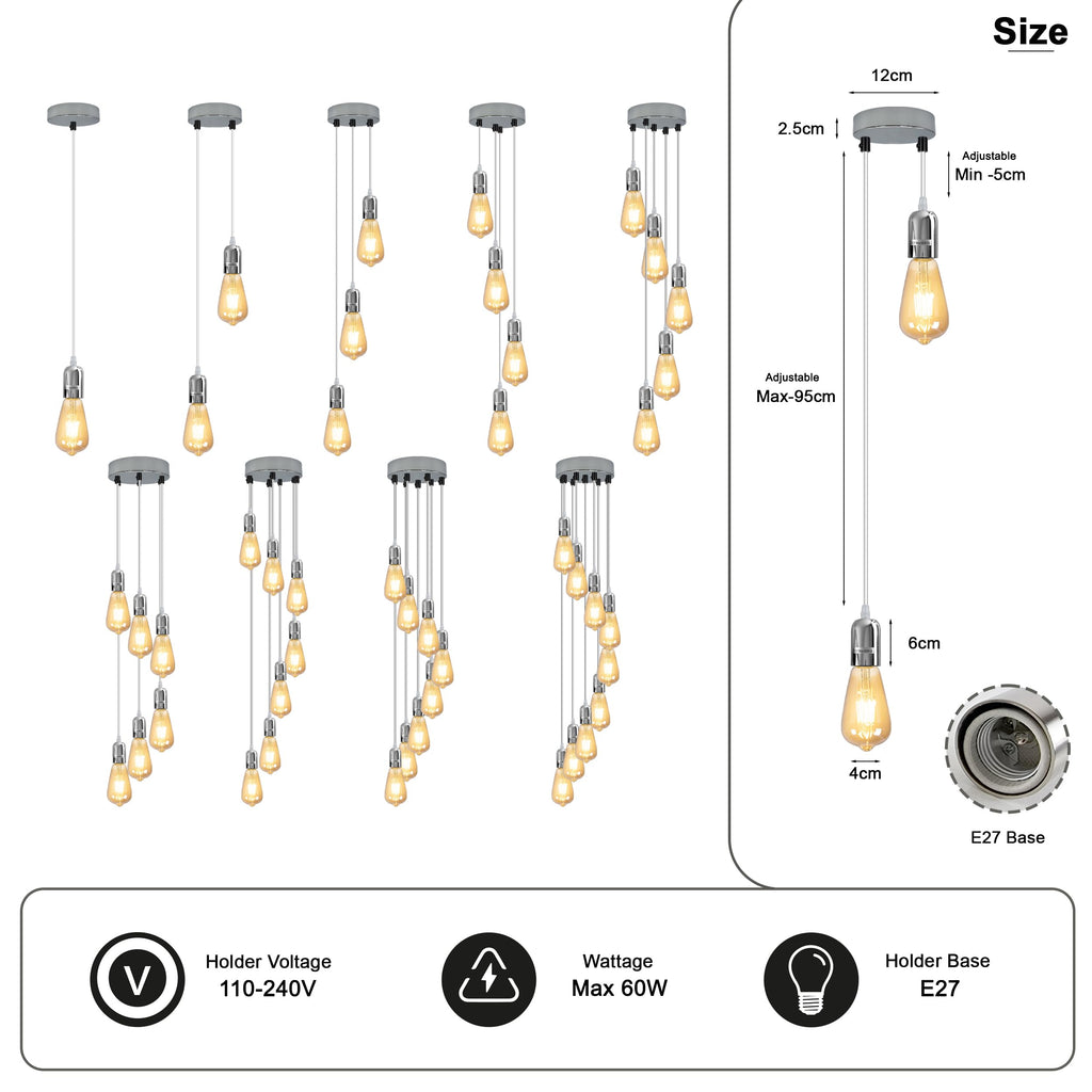 Modern Industrial Style Pendant Light Fitting ~6304