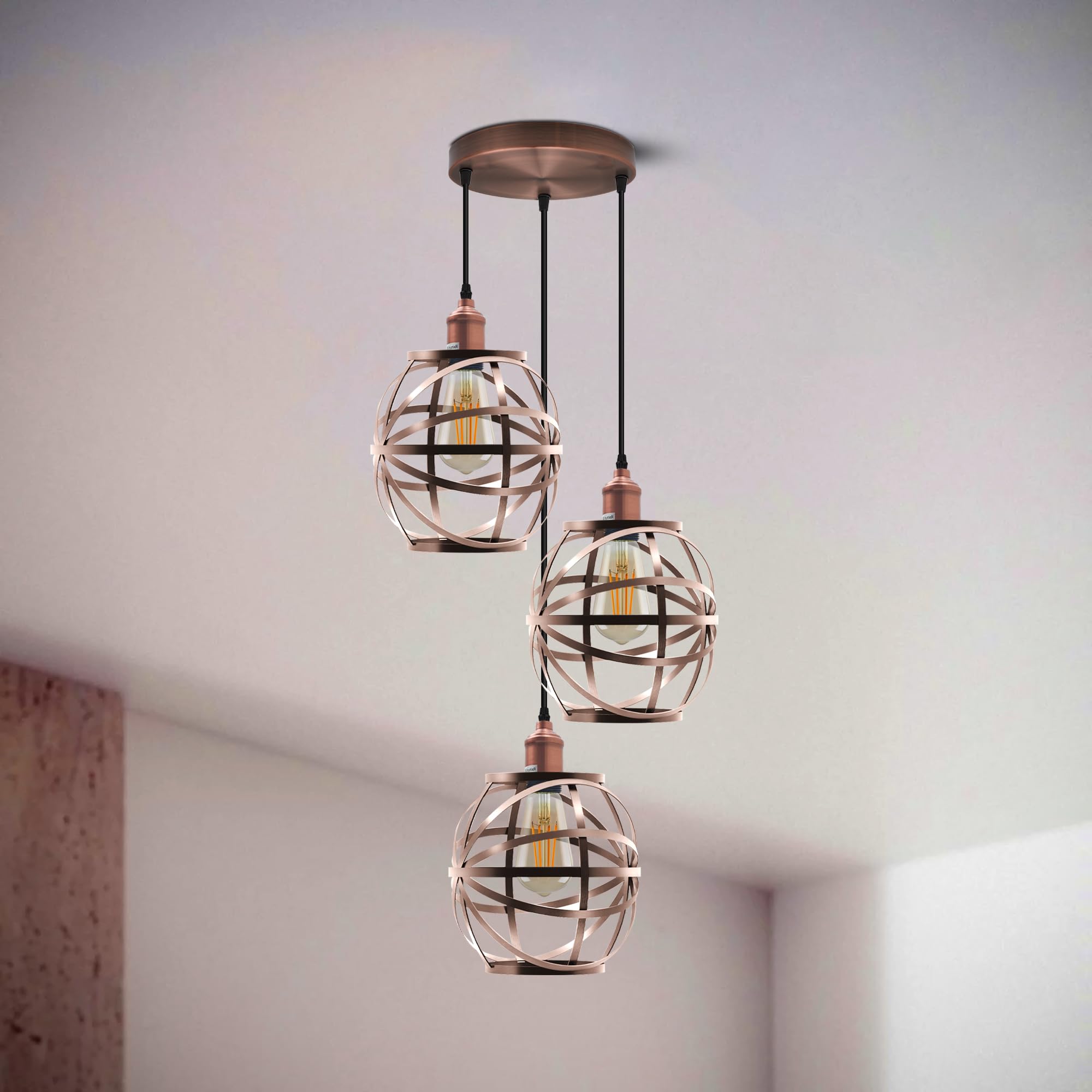 Industrial Metal Cage Pendant Light Fitting ~6353
