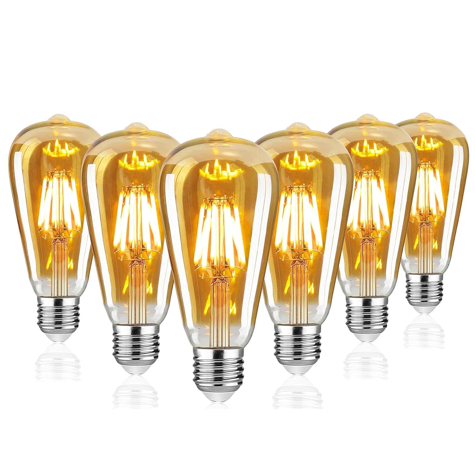 Vintage Dimmable LED Edison Bulb, ST64 E27, Warm Amber Glow Light