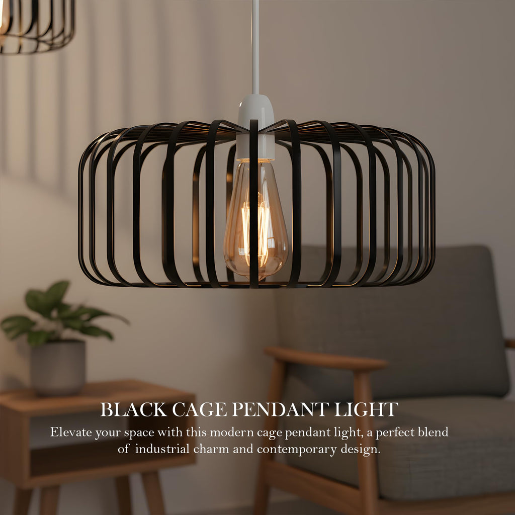 3 Pack Modern Designer E27 Metal Cage Ceiling Light Shades Kit