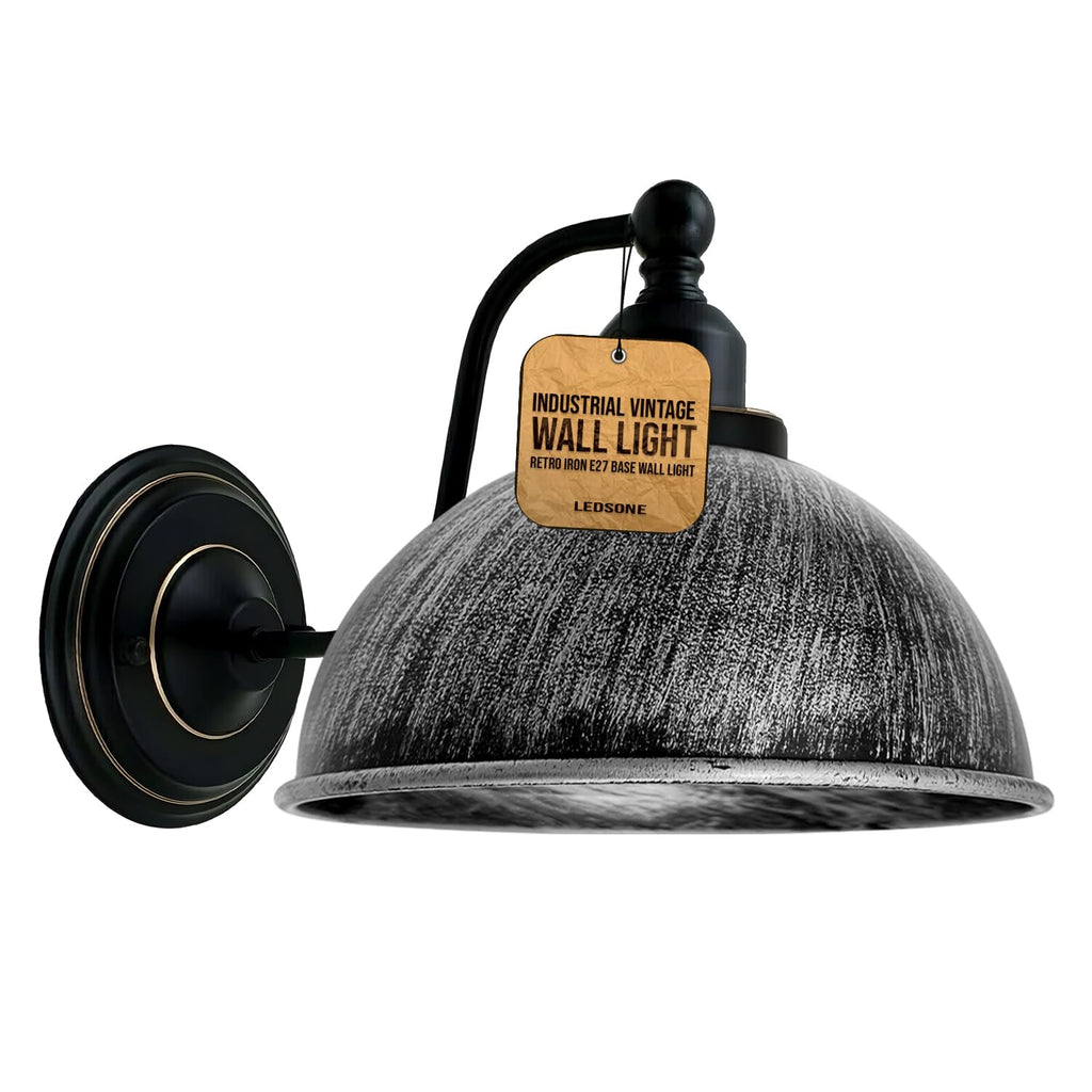Vintage Industrial Metal Dome Wall Lamp E27 Adjustable Indoor Lighting Fixture