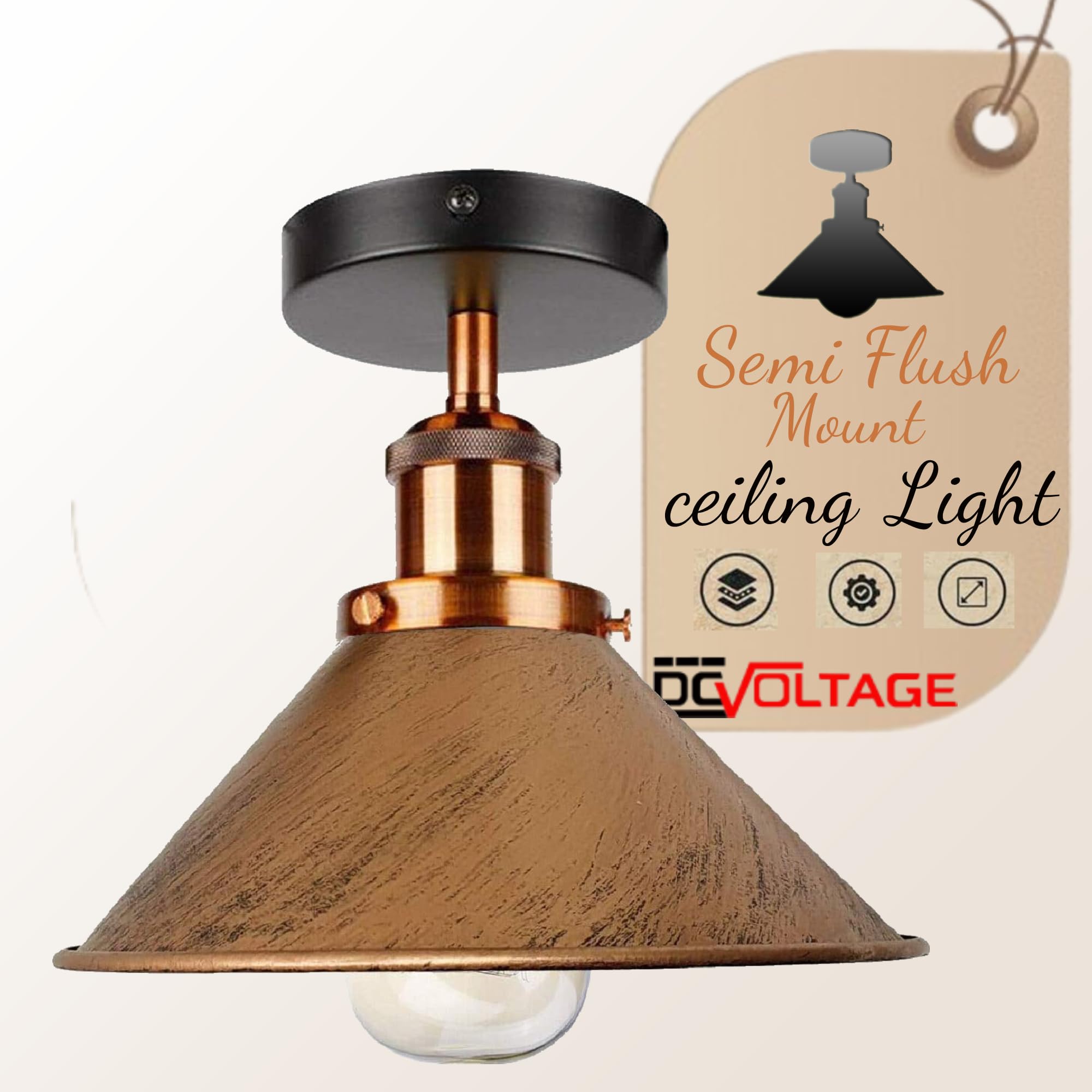 E27 Ceiling Light Fixtures Semi Flush Mount  ~5950
