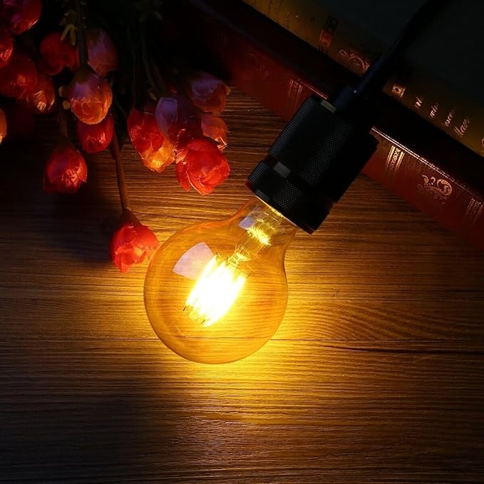 Vintage Edison G95 Globe LED Filament Bulb, E27 Screw, 40W Warm White Light