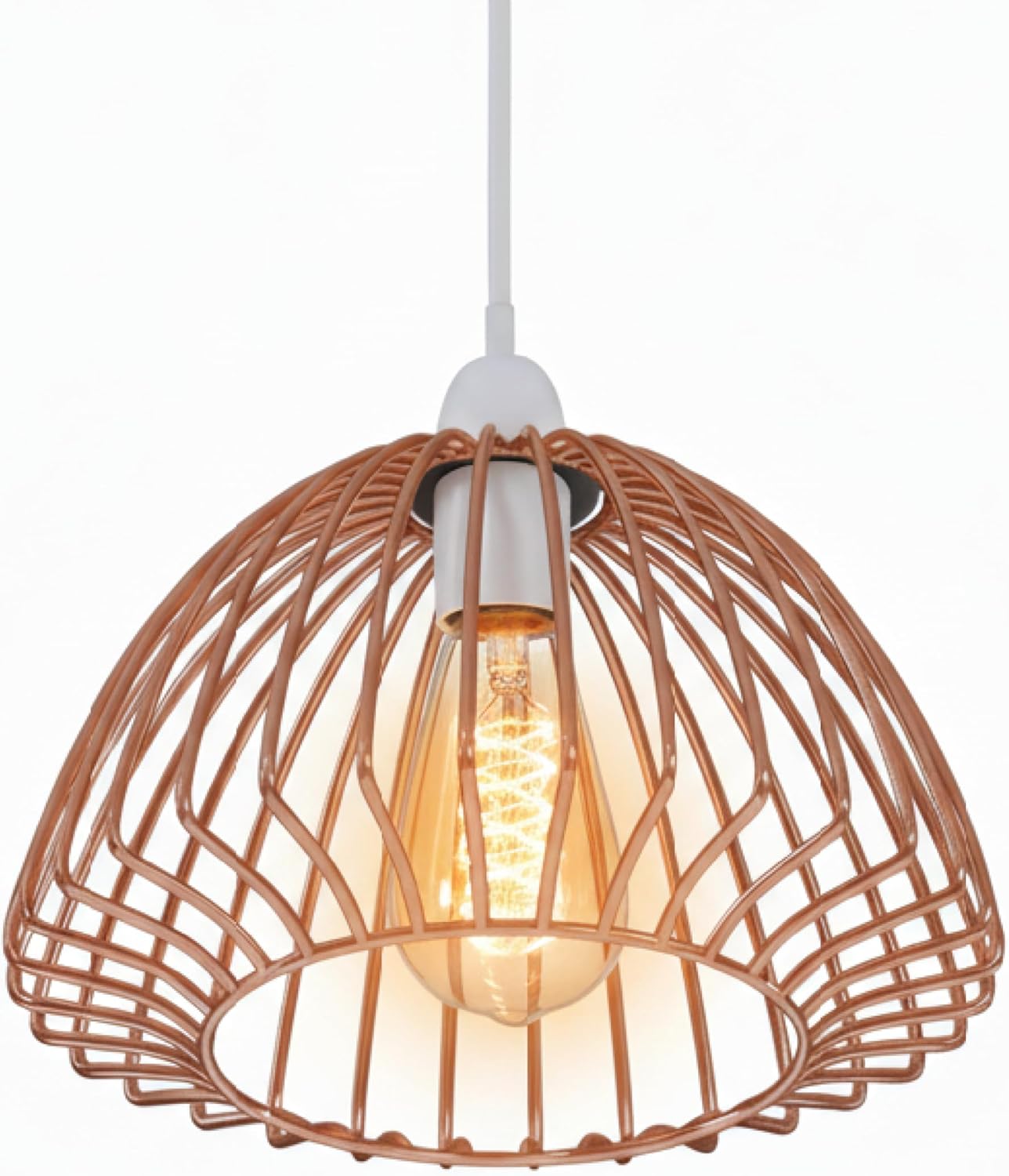 Charming Modern Metal Cage Pendant Light Shade for Ceiling Fixtures, E27 Base