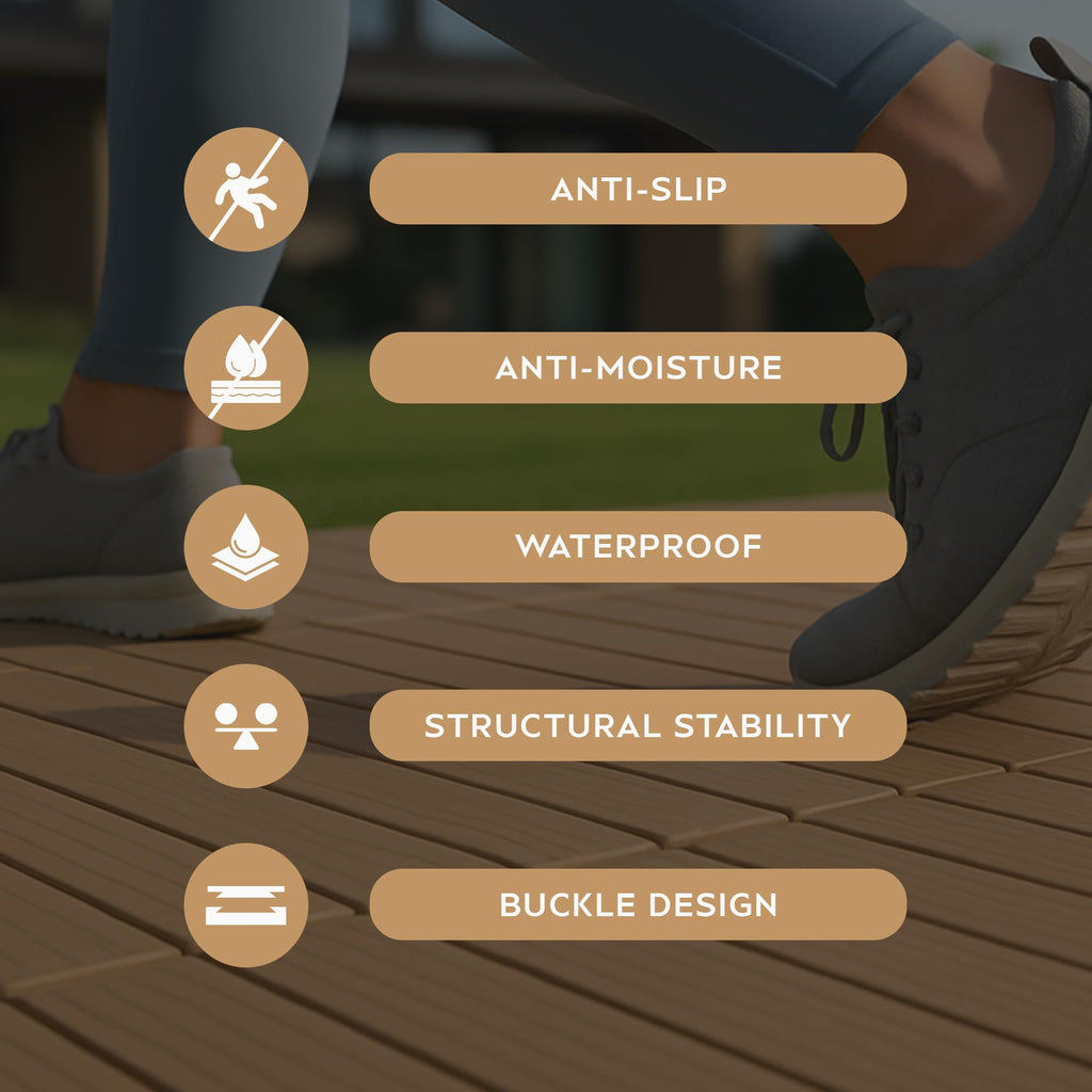 Decking Tiles Light 30cm x 30cm ~6362