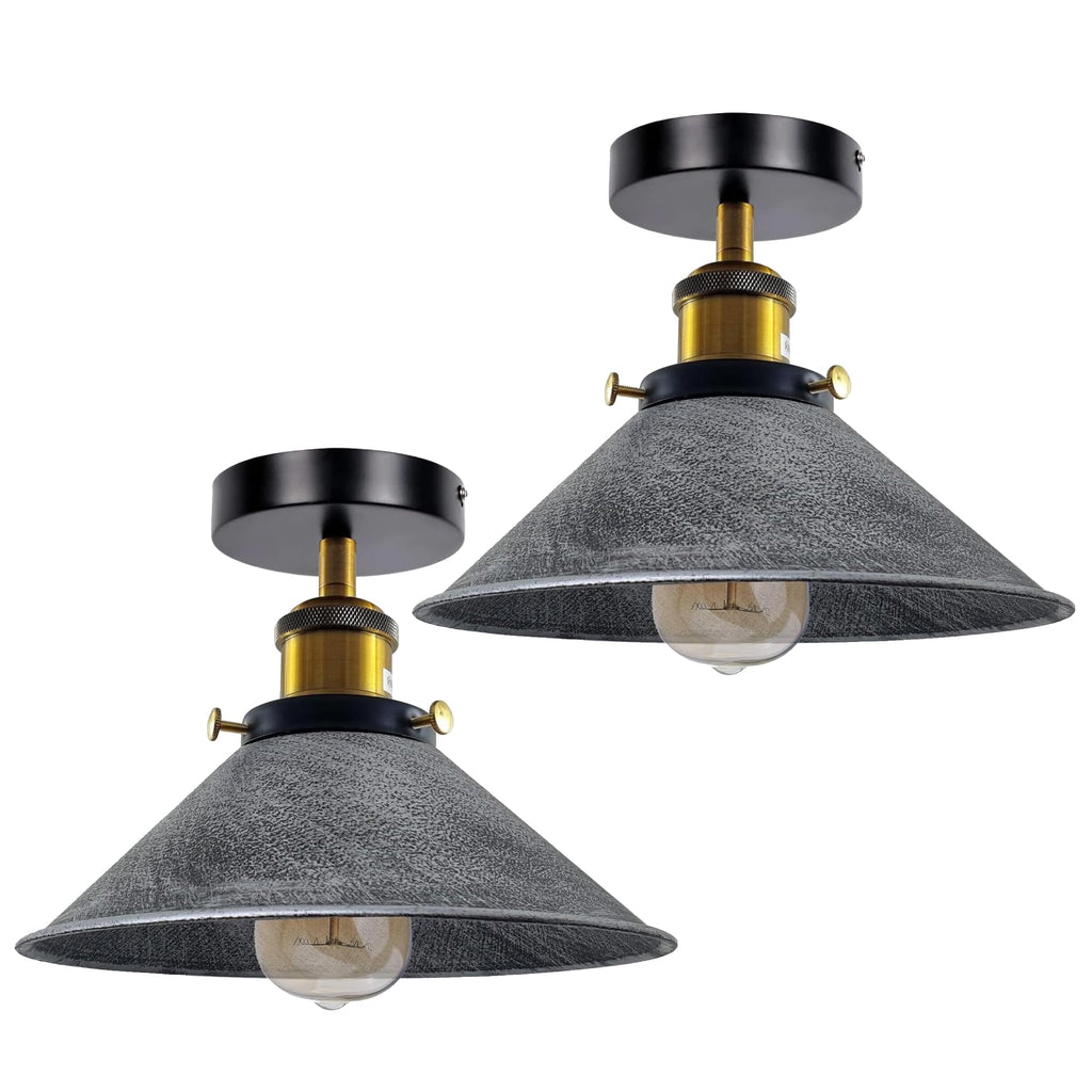 Stylish 2-Pack Modern Semi-Flush Mount Ceiling Lights with Metal Shade