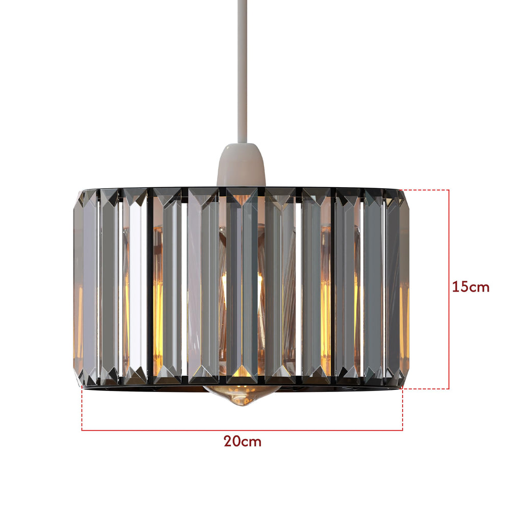 Elegant Crystal Glass Drum Ceiling Lamp Shade - Modern Flush Mount Light Fixture