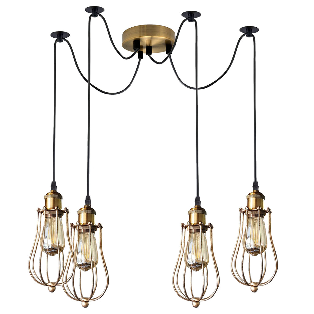 Industrial Modern Copper Finish Adjustable Pendant Light Fixture for Kitchen Home