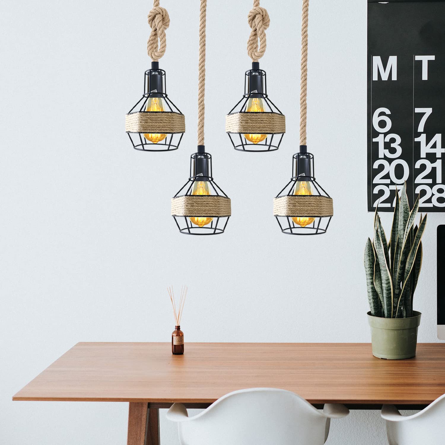 Ceiling Pendant Light Metal Hemp Rope Style ~6203
