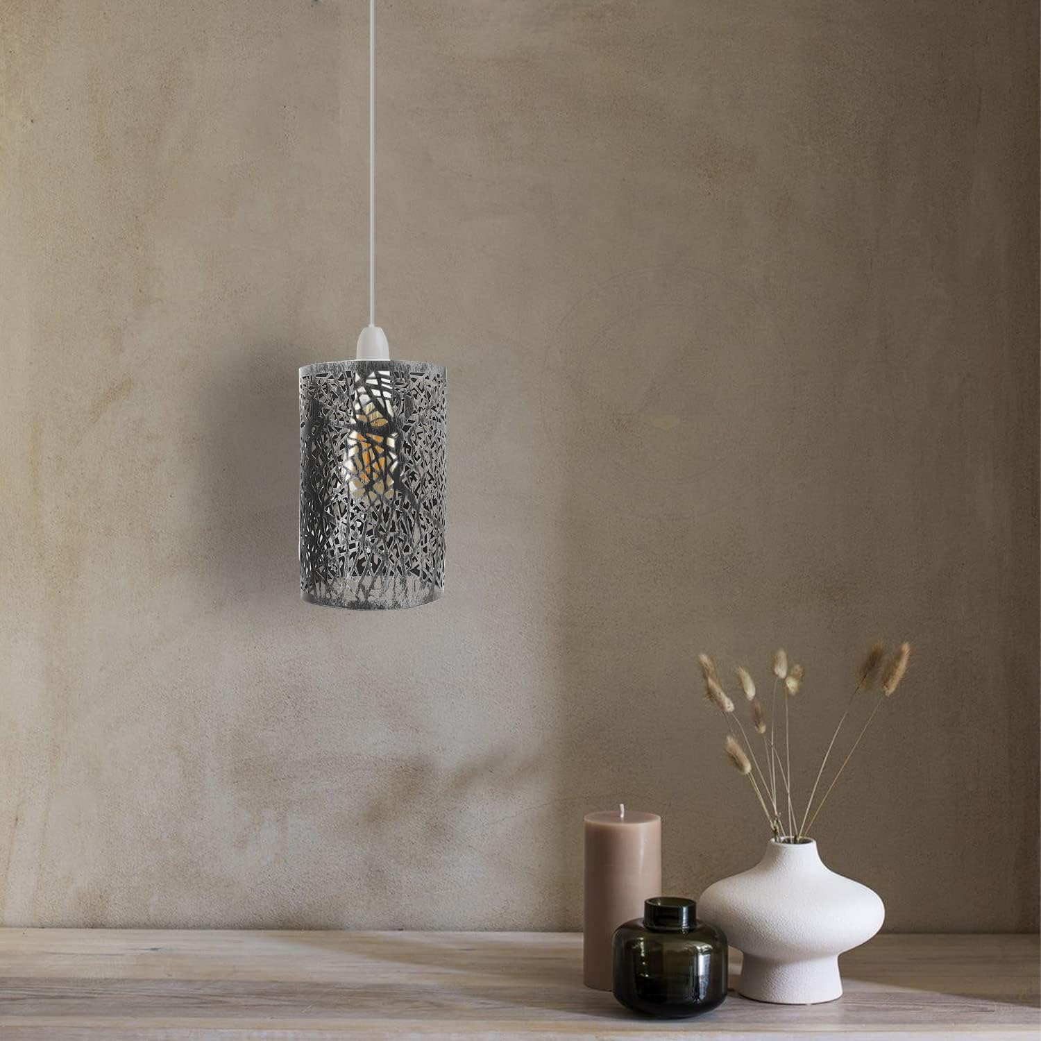 Modern Metal Drum Easy Fit Ceiling Pendant Lamp Shade for Table Lights
