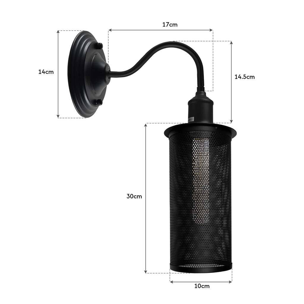 Industrial Vintage Metal Dome Shade Wall Sconce Light with Adjustable Swan Neck