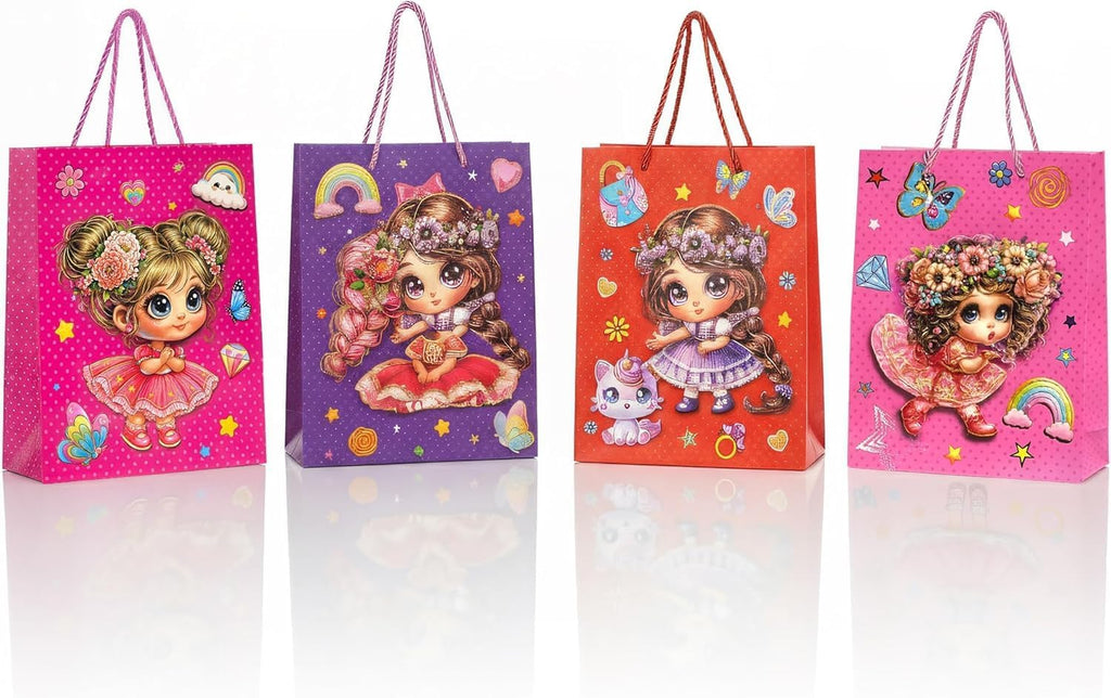 12 Pack Elegant Matte Gift Bags with Handles for Assorted Presents