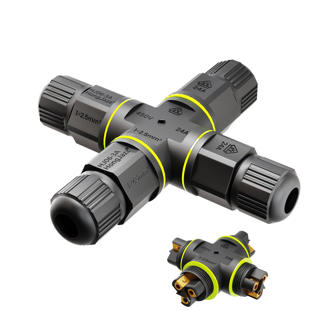 Outdoor Waterproof 3-Pin Electrical Cable Connector IP68 Junction Box