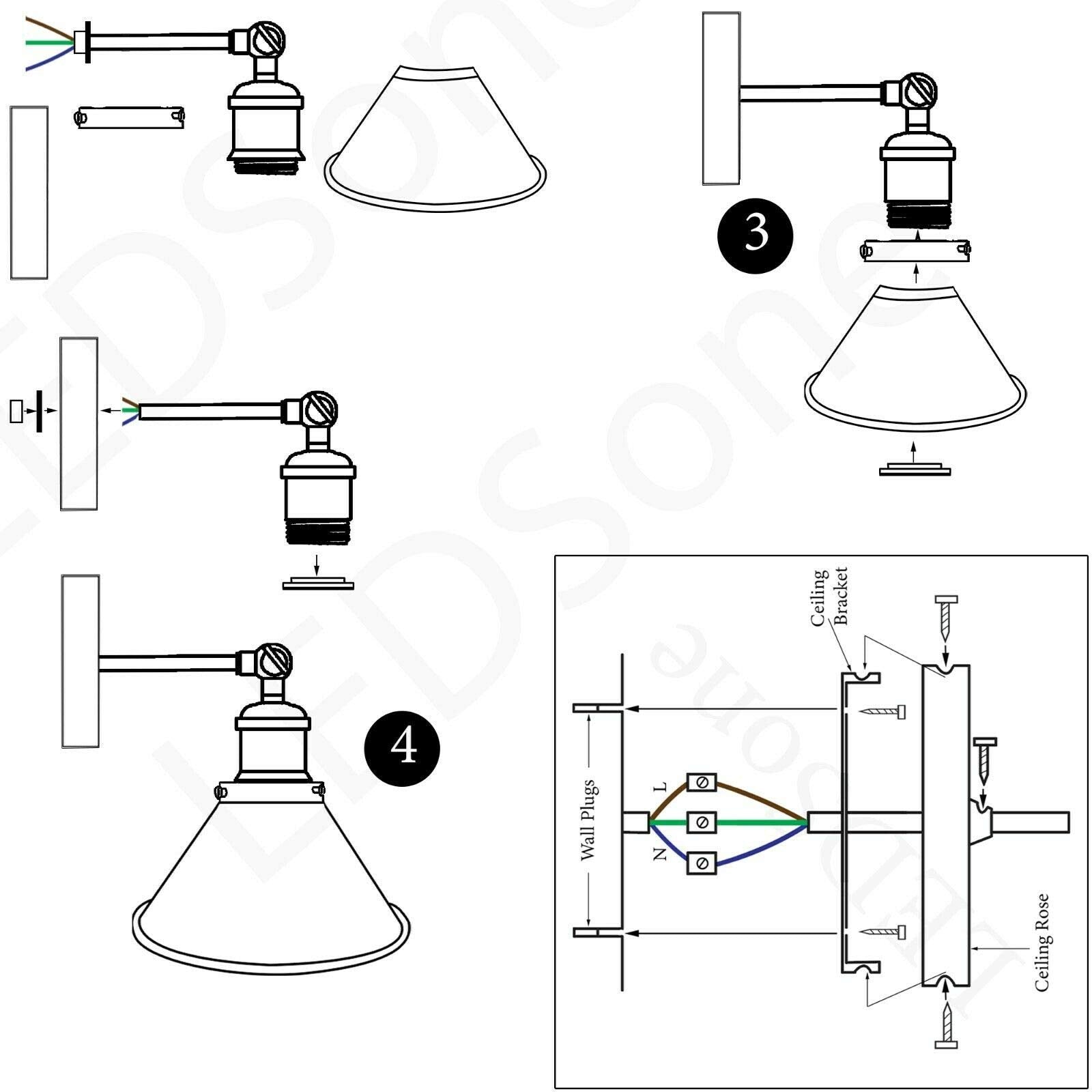 Industrial Vintage Wall Sconce with Cone Design ~6276