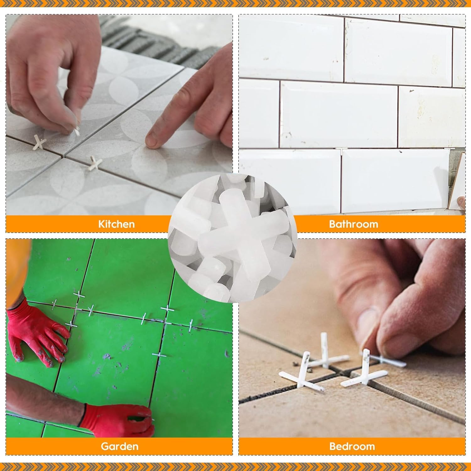 200 Slab Tile Spacers Plastic Cross Shaped ~6243