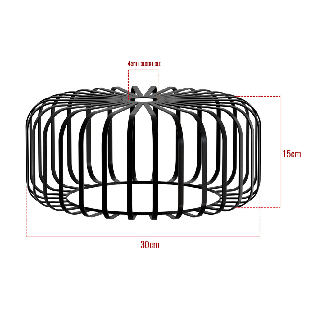 2-Pack Modern Industrial Metal Cage Ceiling Light Shades E27 Fitting