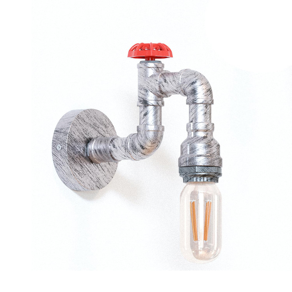 Industrial Steampunk Pipe Wall Sconce Light, Rustic Metal E27 Vintage Indoor Lamp