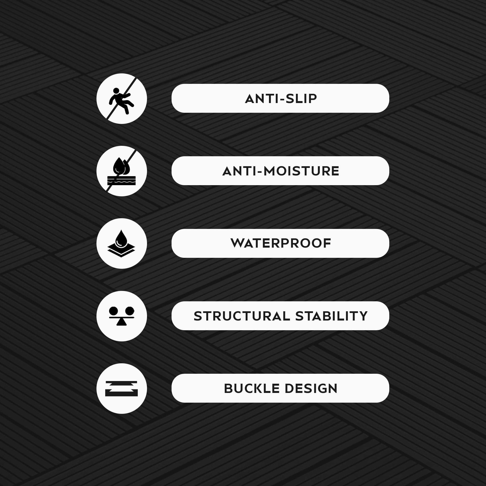 Outdoor Interlocking Deck Squares 30cm ~6363