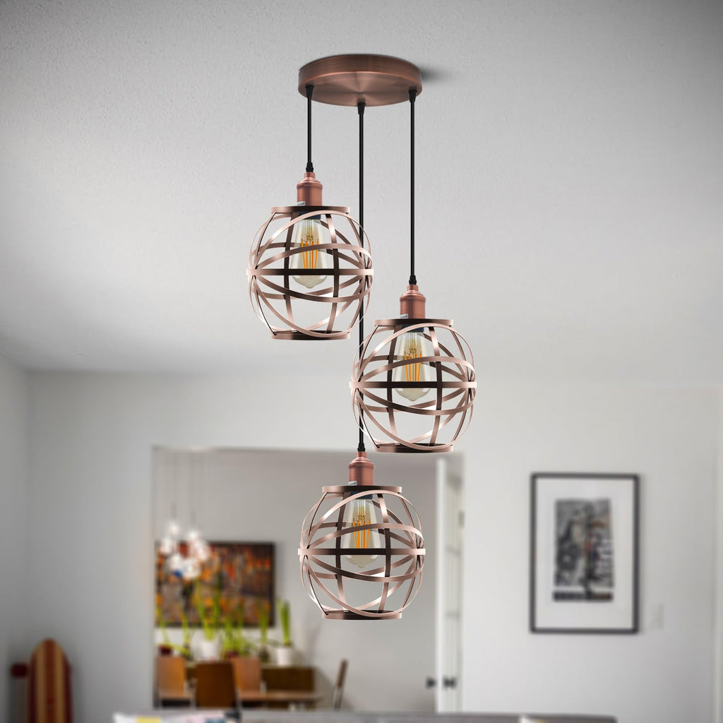 Industrial Metal Cage Pendant Light Fitting ~6353
