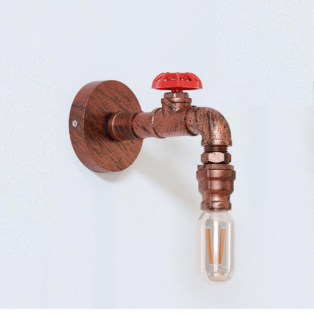 Industrial Steampunk Metal Pipe Wall Sconce Light Fixture with E27 Socket