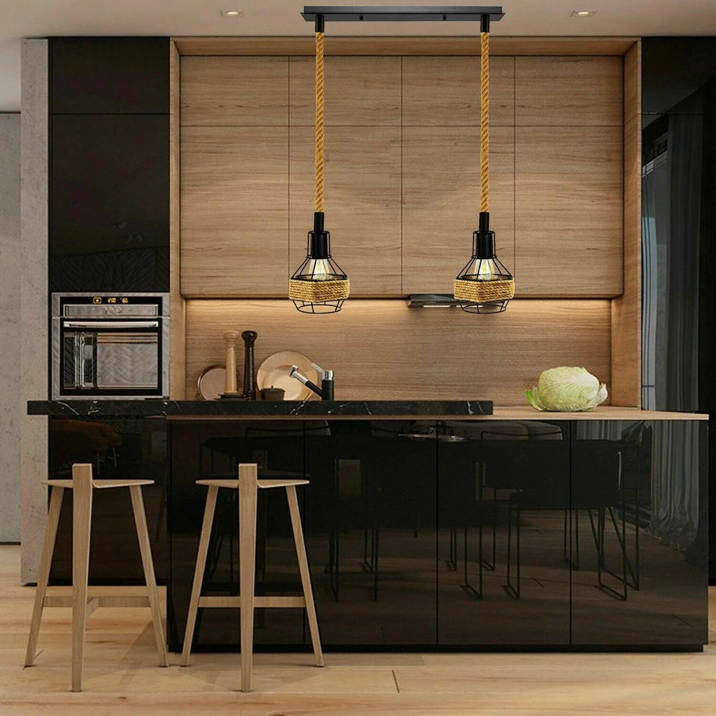 Ceiling Pendant Light Metal Hemp Rope Style ~6203