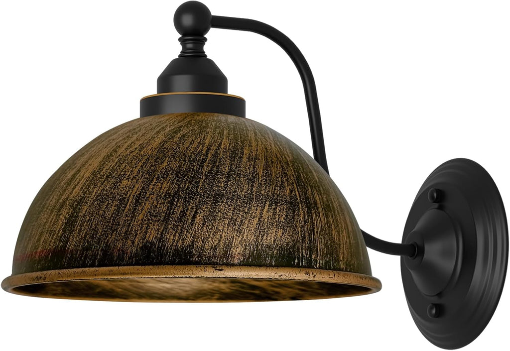 Industrial Wall Sconce with Brushed Copper Metal Dome Shade  Indoor Wall Light~6178