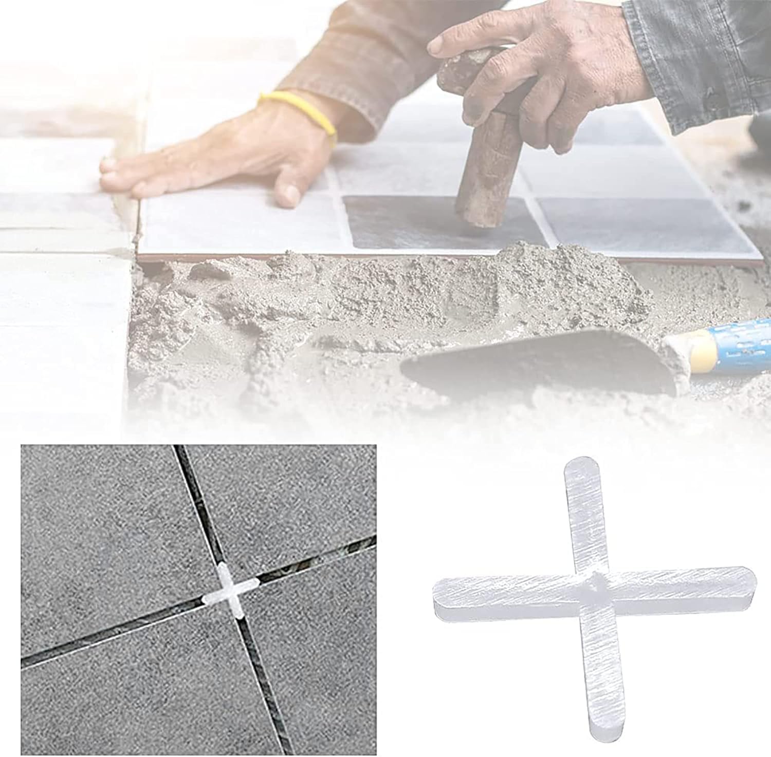 200 Slab Tile Spacers Plastic Cross Shaped ~6243