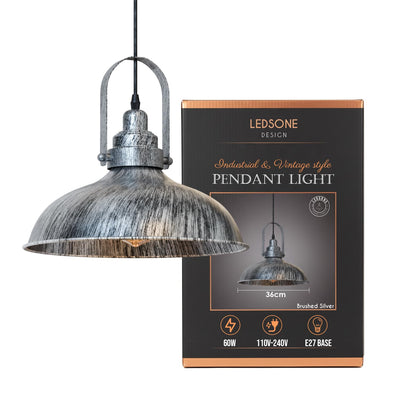 3-Pack Vintage Industrial Metal Pendant Ceiling Lights | E27 Retro Suspension Luminaire