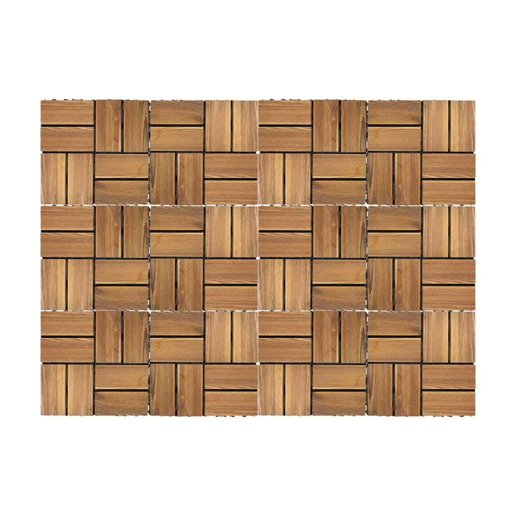 Interlocking Acacia Wood Decking Tiles for Patio Balcony Garden Outdoor Flooring