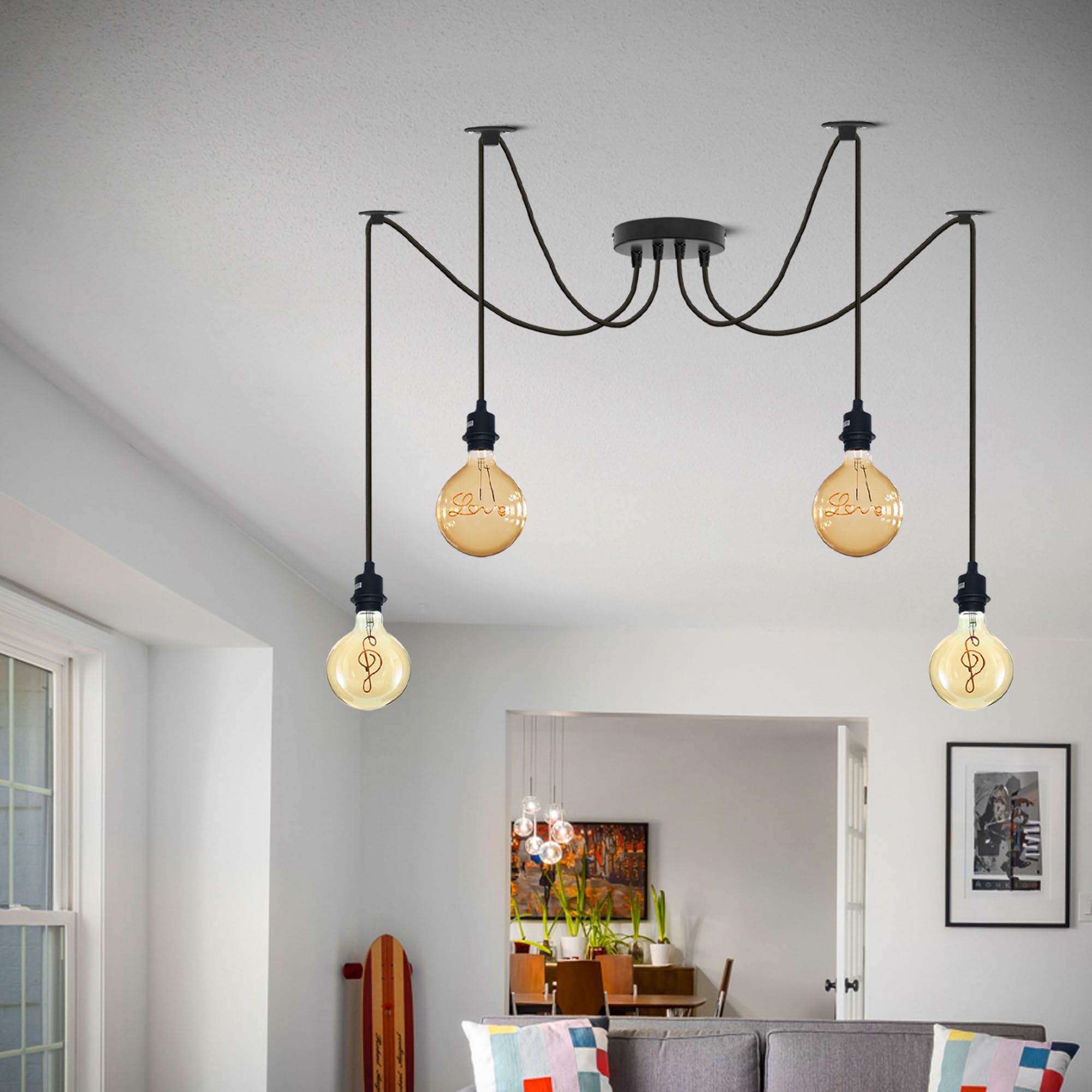 Industrial Vintage E27 Ceiling Chandelier Light ~6298