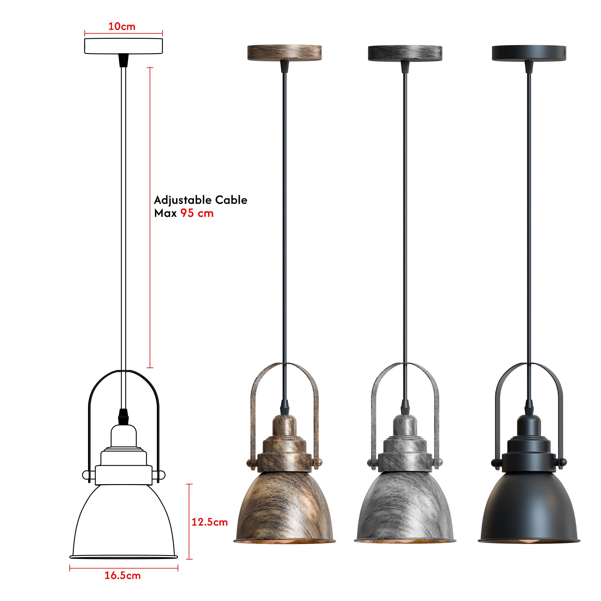 Industrial Pendant Light  Adjustable ~6250